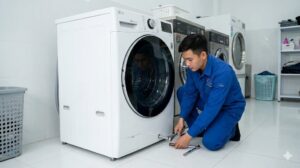 Lắp đặt máy giặt LG 25kg tại tiệm giặt chuyên nghiệp