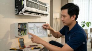 Sơ đồ đấu dây điện và kết nối cục lạnh cục nóng điều hoà LG theo tiêu chuẩn kỹ thuật