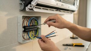 Đấu dây tín hiệu vào hộp điện cục lạnh điều hoà LG đúng kỹ thuật