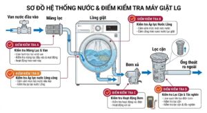 Sơ đồ hệ thống nước máy giặt LG