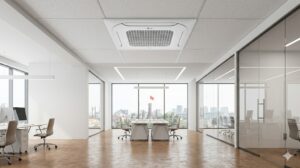 Điều hoà LG âm trần 18000 BTU lắp trên trần văn phòng hiện đại