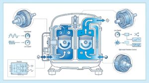 Sơ đồ minh hoạ công nghệ Dual Inverter Compressor LG
