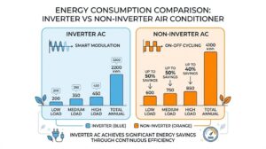 So sánh biểu đồ tiêu thụ điện Inverter vs Non-Inverter
