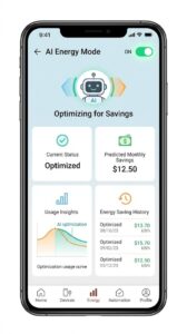 App LG ThinQ hiển thị chế độ AI Energy trên điện thoại