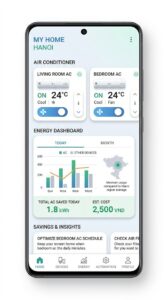 Màn hình app LG ThinQ trên điện thoại Android