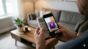 Kiểm tra remote điều hoà LG bị lỗi bằng camera điện thoại để xác định đầu phát IR
