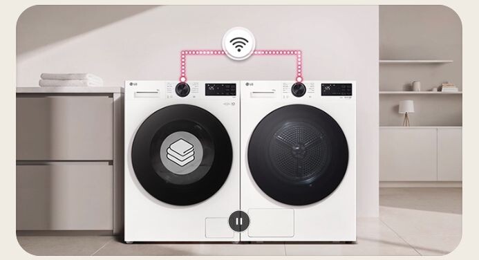 Dễ dàng kết nối giữa máy sấy LG và máy giặt LG
