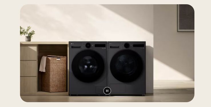 Dễ dàng ghép nối giữa máy giặt và máy sấy